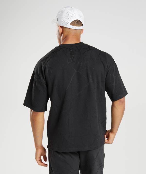 Panske Tricka Gymshark Power Sleeve Crew Čierne | FO1652970